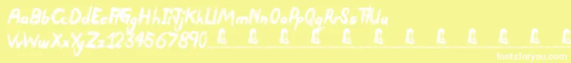 Devastated Font – White Fonts on Yellow Background
