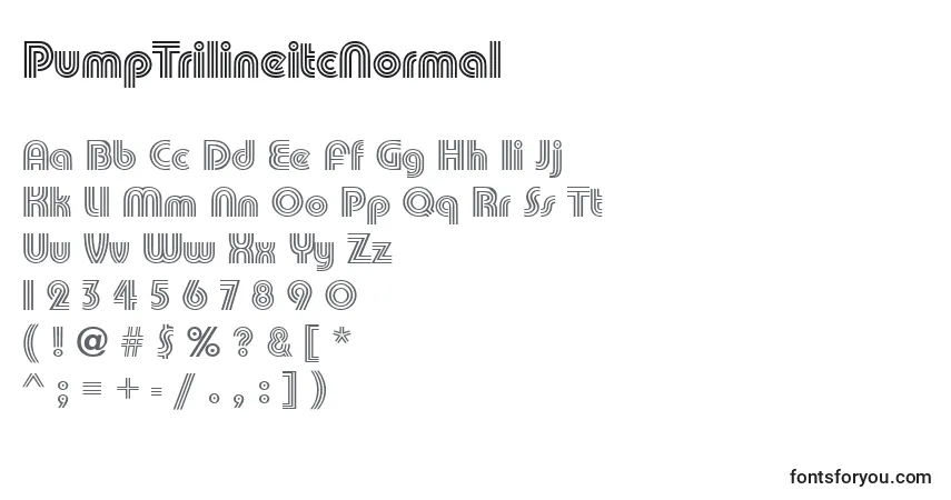 Fuente PumpTrilineitcNormal - alfabeto, números, caracteres especiales