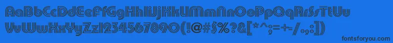 PumpTrilineitcNormal Font – Black Fonts on Blue Background