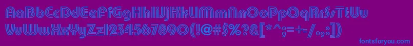 PumpTrilineitcNormal Font – Blue Fonts on Purple Background