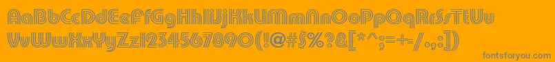 Weitere Informationen zur PumpTrilineitcNormal-Schriftart PumpTrilineitcNormal-Schriftart – Graue Schriften auf orangefarbenem Hintergrund