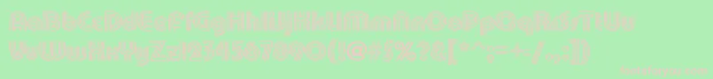 Fonte PumpTrilineitcNormal – fontes rosa em um fundo verde
