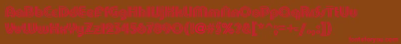 フォントPumpTrilineitcNormal – 赤い文字が茶色の背景にあります。