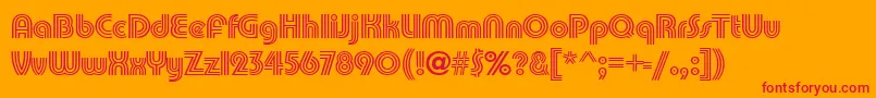 Fonte PumpTrilineitcNormal – fontes vermelhas em um fundo laranja
