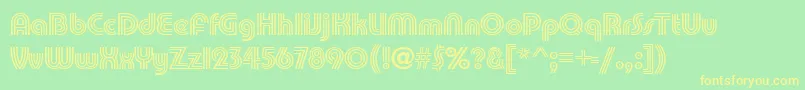 PumpTrilineitcNormal Font – Yellow Fonts on Green Background