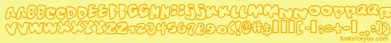Vitaminoutlined Font – Orange Fonts on Yellow Background