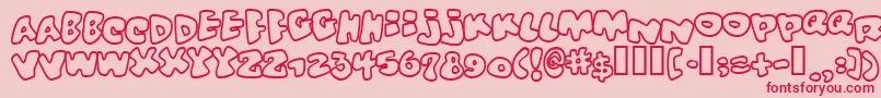 フォントVitaminoutlined – ピンクの背景に赤い文字