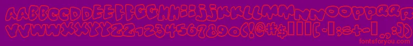 Vitaminoutlined Font – Red Fonts on Purple Background