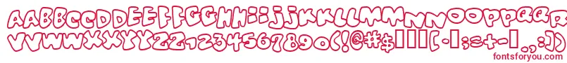 Vitaminoutlined Font – Red Fonts on White Background