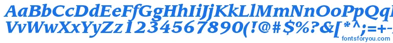 フォントAdvisorBlackSsiBlackItalic – 白い背景に青い文字