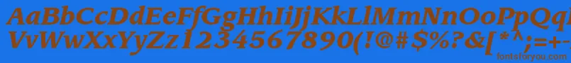 Czcionka AdvisorBlackSsiBlackItalic – brązowe czcionki na niebieskim tle