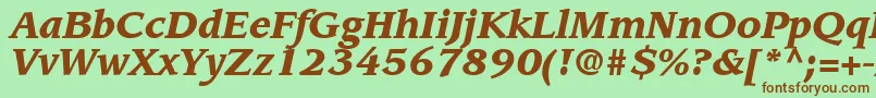 AdvisorBlackSsiBlackItalic Font – Brown Fonts on Green Background