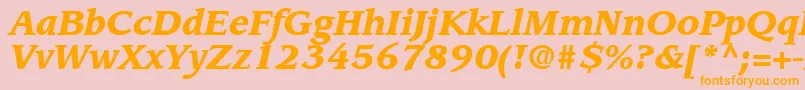 AdvisorBlackSsiBlackItalic Font – Orange Fonts on Pink Background