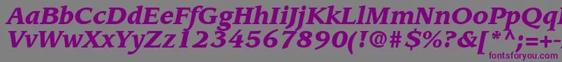 Fonte AdvisorBlackSsiBlackItalic – fontes roxas em um fundo cinza