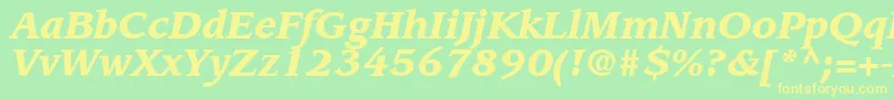 AdvisorBlackSsiBlackItalic Font – Yellow Fonts on Green Background