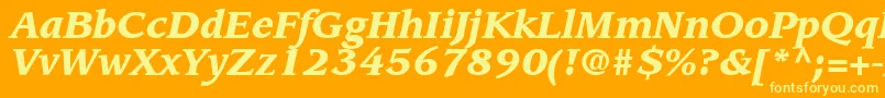 AdvisorBlackSsiBlackItalic Font – Yellow Fonts on Orange Background