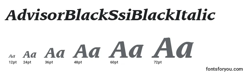 AdvisorBlackSsiBlackItalic-fontin koot