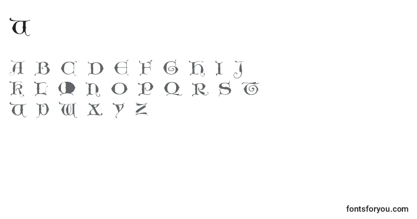 Шрифт Unciogothic – алфавит, цифры, специальные символы