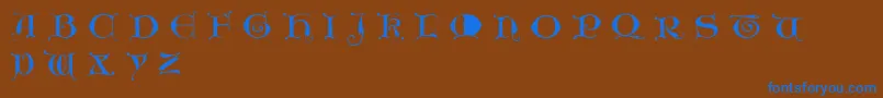 Unciogothic Font – Blue Fonts on Brown Background