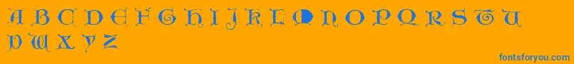 Unciogothic Font – Blue Fonts on Orange Background