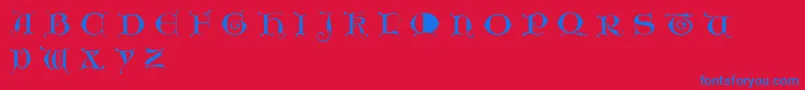Unciogothic Font – Blue Fonts on Red Background