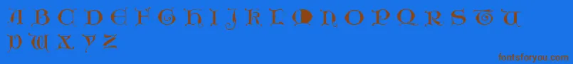 Unciogothic Font – Brown Fonts on Blue Background