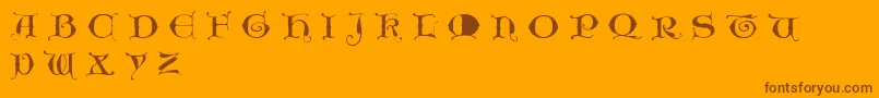 Unciogothic Font – Brown Fonts on Orange Background
