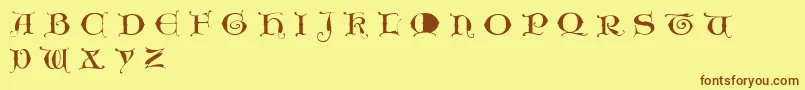 Unciogothic Font – Brown Fonts on Yellow Background