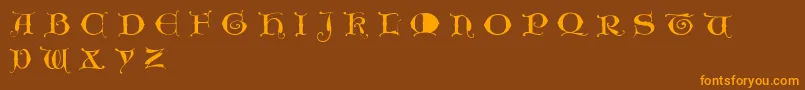 Unciogothic Font – Orange Fonts on Brown Background