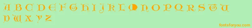 Unciogothic Font – Orange Fonts on Green Background