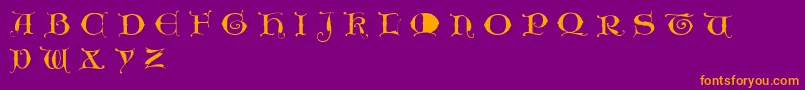 Unciogothic Font – Orange Fonts on Purple Background