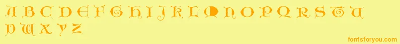 Unciogothic Font – Orange Fonts on Yellow Background
