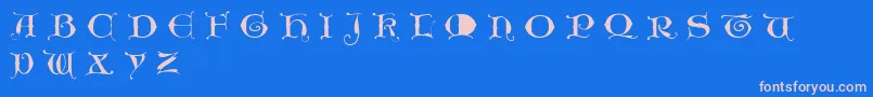 Unciogothic Font – Pink Fonts on Blue Background