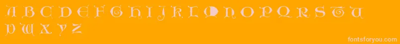 Unciogothic Font – Pink Fonts on Orange Background