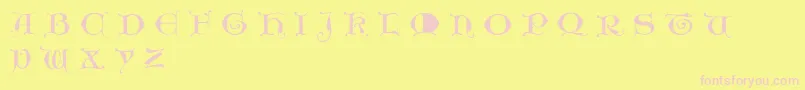Unciogothic Font – Pink Fonts on Yellow Background