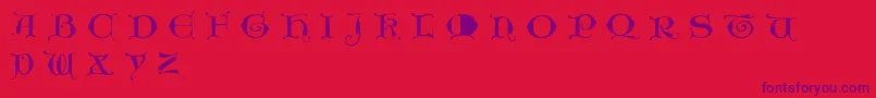 Unciogothic-Schriftart – Violette Schriften auf rotem Hintergrund