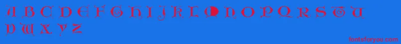 Unciogothic Font – Red Fonts on Blue Background