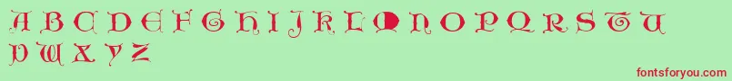 Unciogothic Font – Red Fonts on Green Background