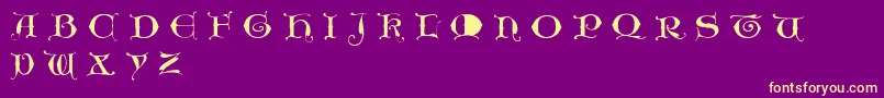 Unciogothic Font – Yellow Fonts on Purple Background