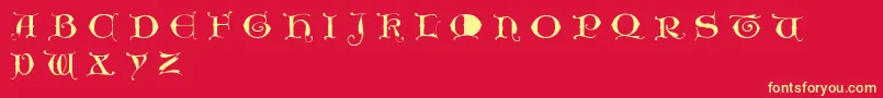 フォントUnciogothic – 黄色の文字、赤い背景