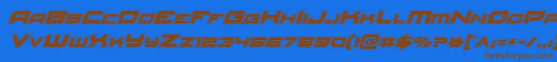 Redrocketacadital Font – Brown Fonts on Blue Background