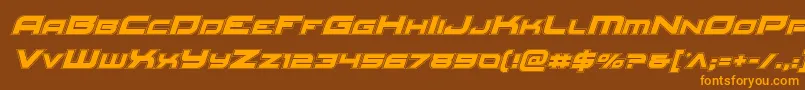 Redrocketacadital Font – Orange Fonts on Brown Background