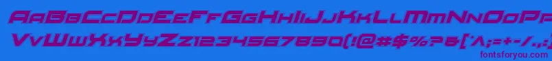 Redrocketacadital Font – Purple Fonts on Blue Background