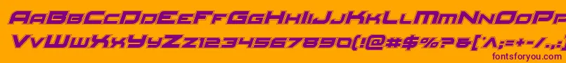 Redrocketacadital Font – Purple Fonts on Orange Background