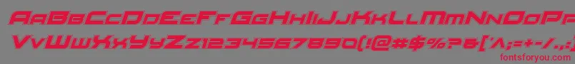 Redrocketacadital-Schriftart – Rote Schriften auf grauem Hintergrund