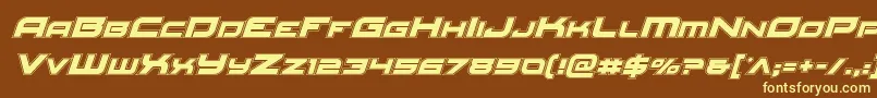 Redrocketacadital Font – Yellow Fonts on Brown Background