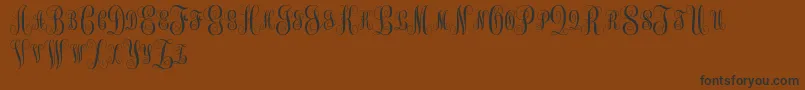 MonogramKkSc Font – Black Fonts on Brown Background