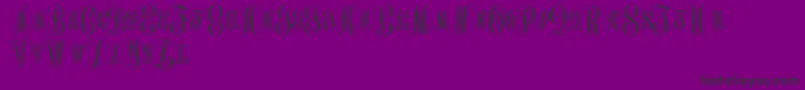 MonogramKkSc-Schriftart – Schwarze Schriften auf violettem Hintergrund