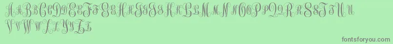 MonogramKkSc Font – Gray Fonts on Green Background