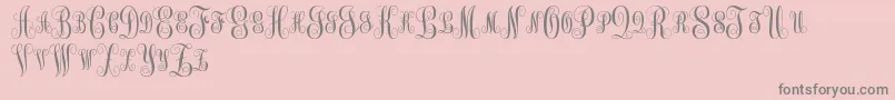 MonogramKkSc Font – Gray Fonts on Pink Background